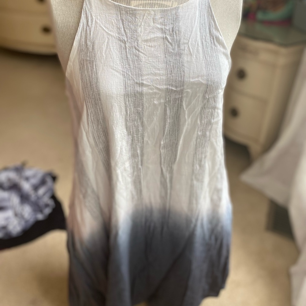 Ombré Patterned— Shift Dress— Pockets— S